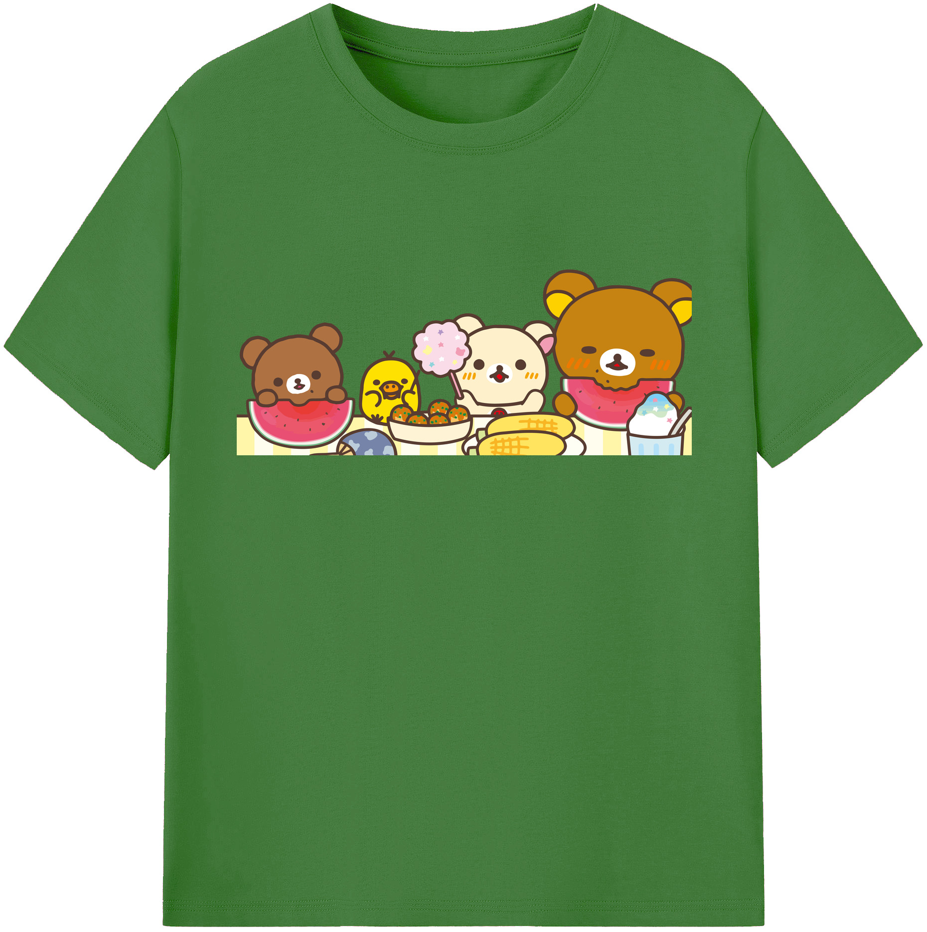 （画像用） リラックマ リラックマ キイロイトリ Rilakkuma Korilakkuma Kiiroitori レディースカジュアルプリントTシャツ（綿100％）